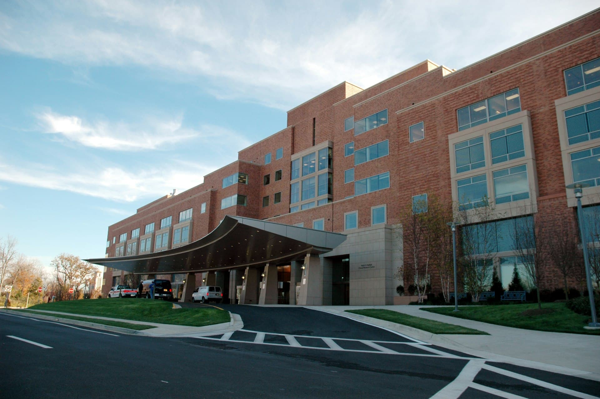 Exterior of a modern hospital facility